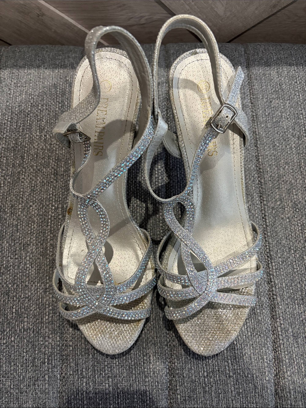 Dream Pairs Sparkling Silver Slingback Heels